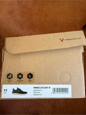 Vivo barefoot Obsidian Black Athletic Minimalist Shoe Box